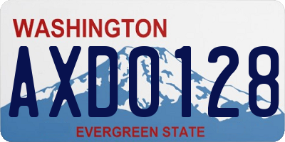 WA license plate AXD0128