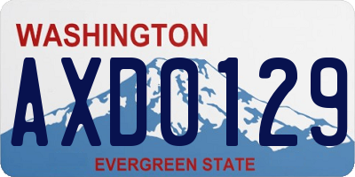 WA license plate AXD0129