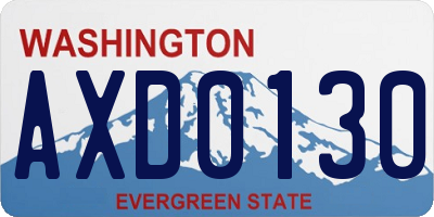 WA license plate AXD0130