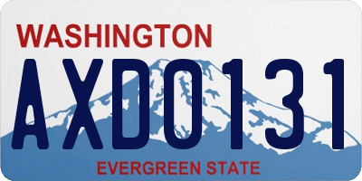 WA license plate AXD0131