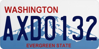 WA license plate AXD0132