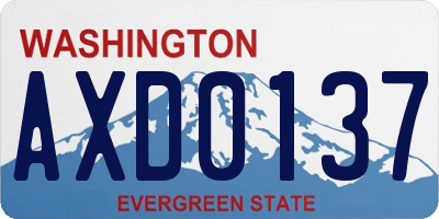 WA license plate AXD0137