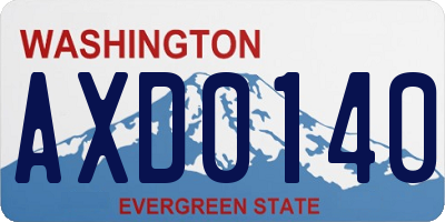 WA license plate AXD0140
