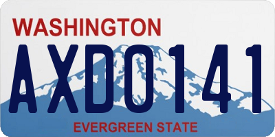 WA license plate AXD0141