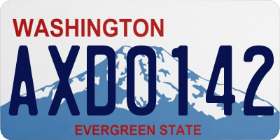 WA license plate AXD0142