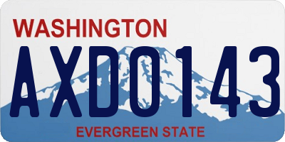 WA license plate AXD0143