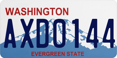 WA license plate AXD0144
