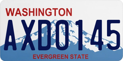 WA license plate AXD0145