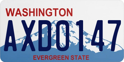WA license plate AXD0147