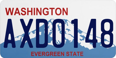 WA license plate AXD0148