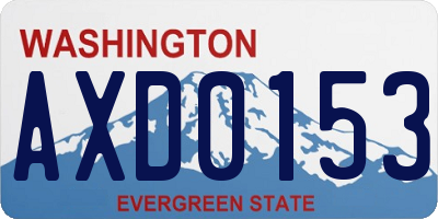 WA license plate AXD0153