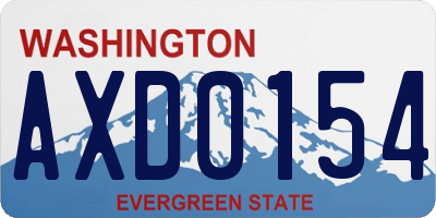 WA license plate AXD0154