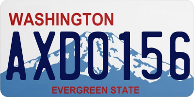 WA license plate AXD0156