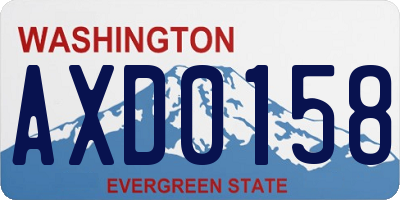 WA license plate AXD0158
