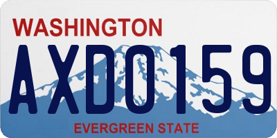 WA license plate AXD0159