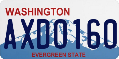 WA license plate AXD0160