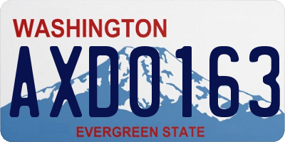WA license plate AXD0163