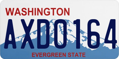 WA license plate AXD0164