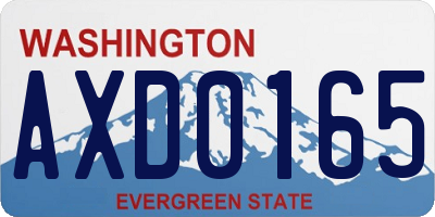WA license plate AXD0165