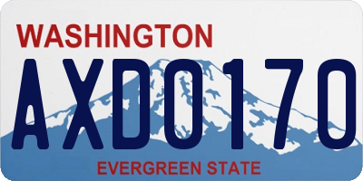WA license plate AXD0170