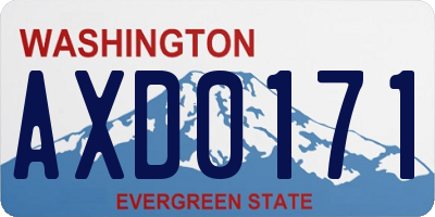 WA license plate AXD0171