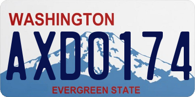 WA license plate AXD0174