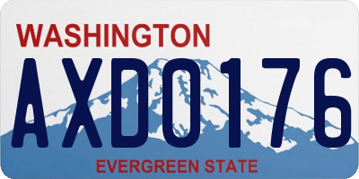 WA license plate AXD0176