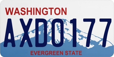 WA license plate AXD0177