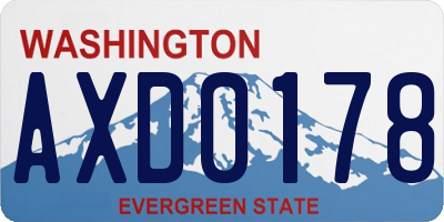 WA license plate AXD0178