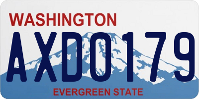 WA license plate AXD0179