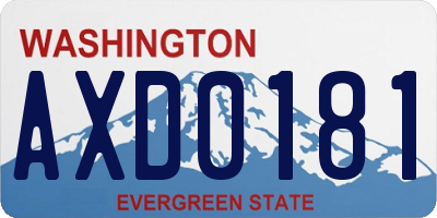 WA license plate AXD0181