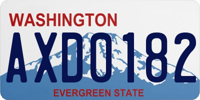 WA license plate AXD0182