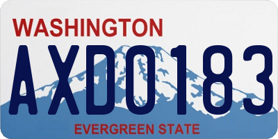 WA license plate AXD0183