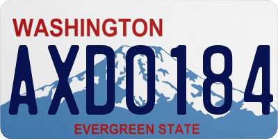 WA license plate AXD0184