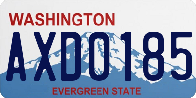 WA license plate AXD0185