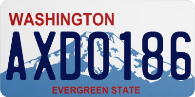 WA license plate AXD0186