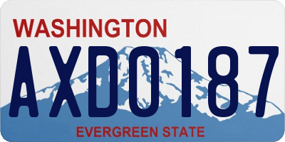 WA license plate AXD0187