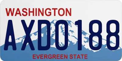 WA license plate AXD0188