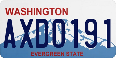 WA license plate AXD0191