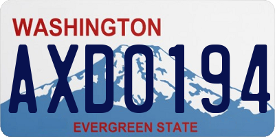 WA license plate AXD0194