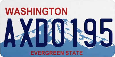 WA license plate AXD0195
