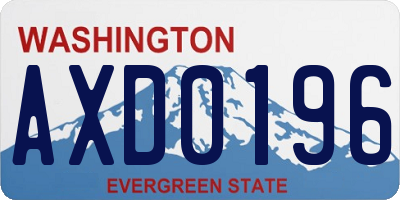 WA license plate AXD0196