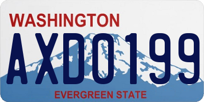 WA license plate AXD0199