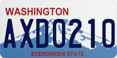 WA license plate AXD0210