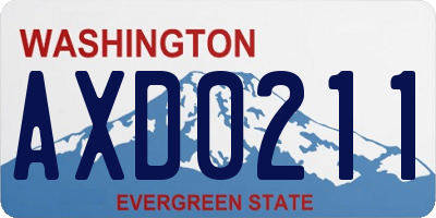 WA license plate AXD0211