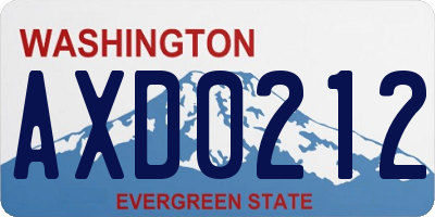 WA license plate AXD0212