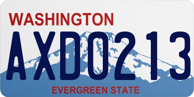 WA license plate AXD0213