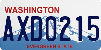 WA license plate AXD0215
