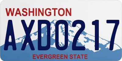WA license plate AXD0217