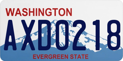 WA license plate AXD0218